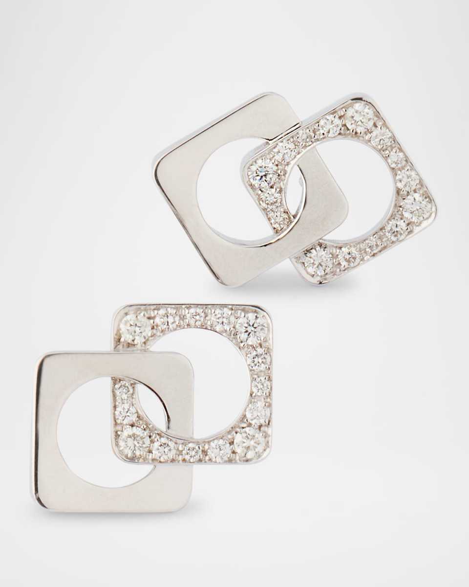 18K White Gold Procida Diamond Square Earrings